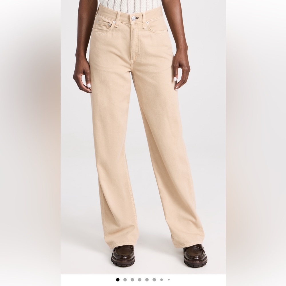 Logan Midrise feather weight Wide leg Rag & Bone Beige Denim Pants